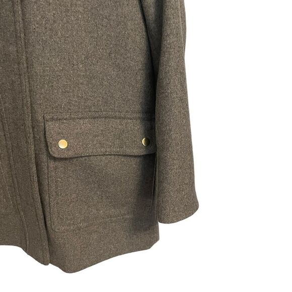 J. Crew Mercantile Vail Parka Hooded Fur Trim Dark Gray Wool Blend Coat New - Picture 6 of 9